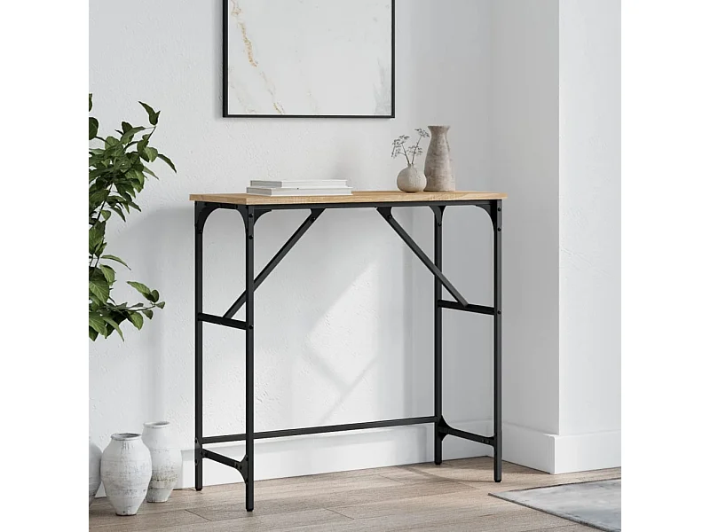 Mesa consola 75x32x75 cm derivados de madeira carvalho sonoma