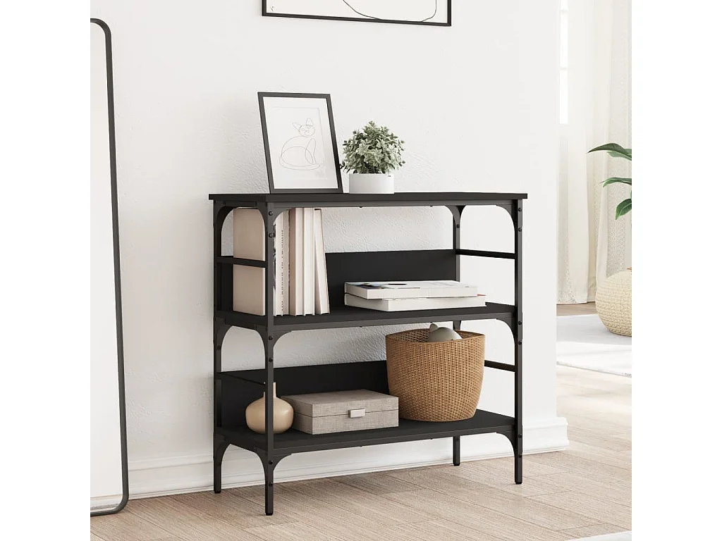 Table console noir 75x32x75 cm bois d'ingénierie
