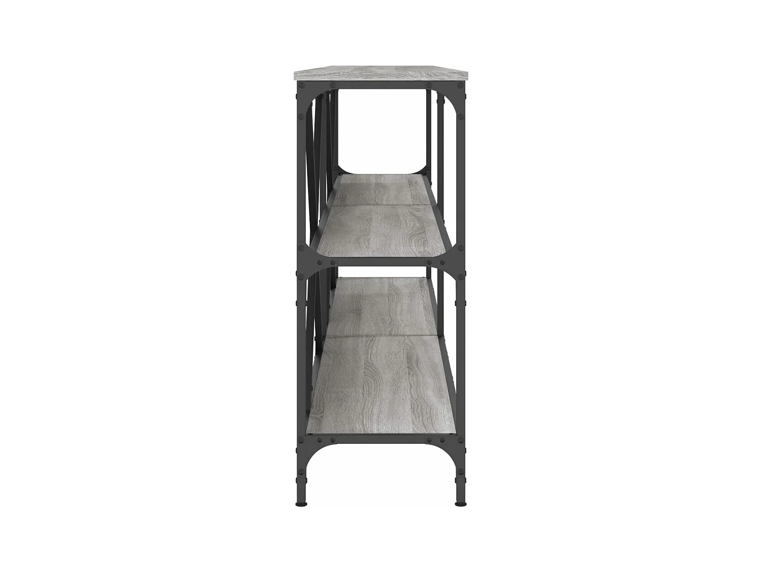 Table console sonoma gris 200x30x75 cm bois d'ingénierie et fer