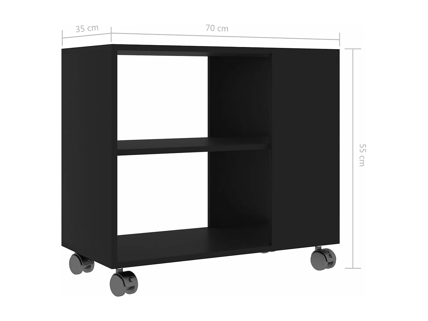 Table d'appoint Noir 70x35x55 cm Bois d'ingénierie