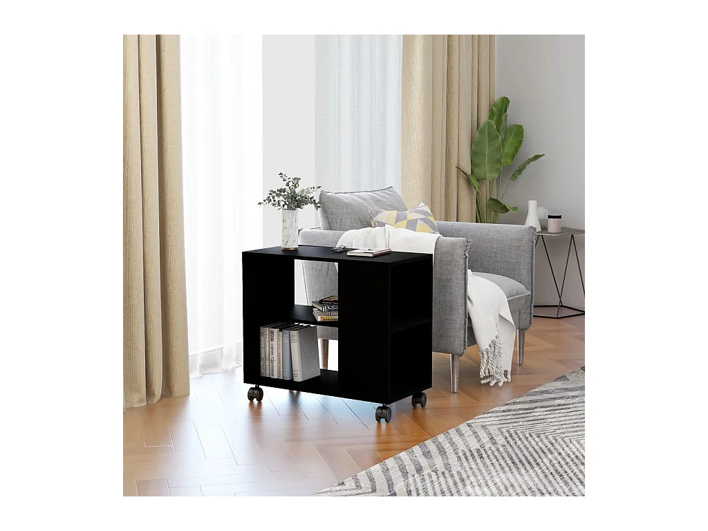 Table d'appoint Noir 70x35x55 cm Bois d'ingénierie