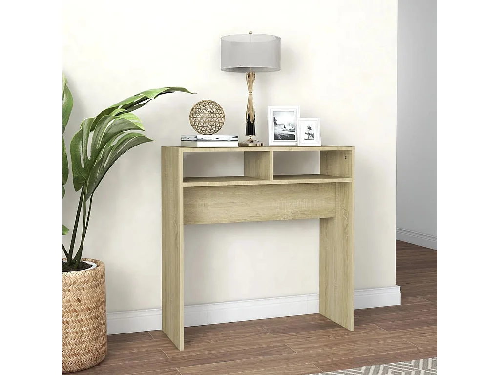 Table console Chêne sonoma 78x30x80 cm Aggloméré