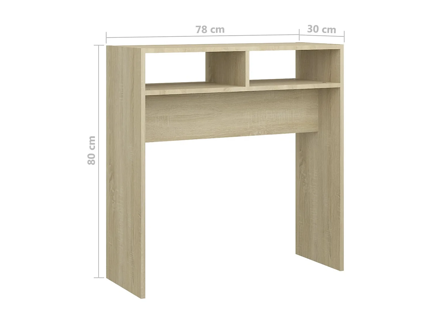 Mesa consola madera contrachapada roble Sonoma 78x30x80 cm