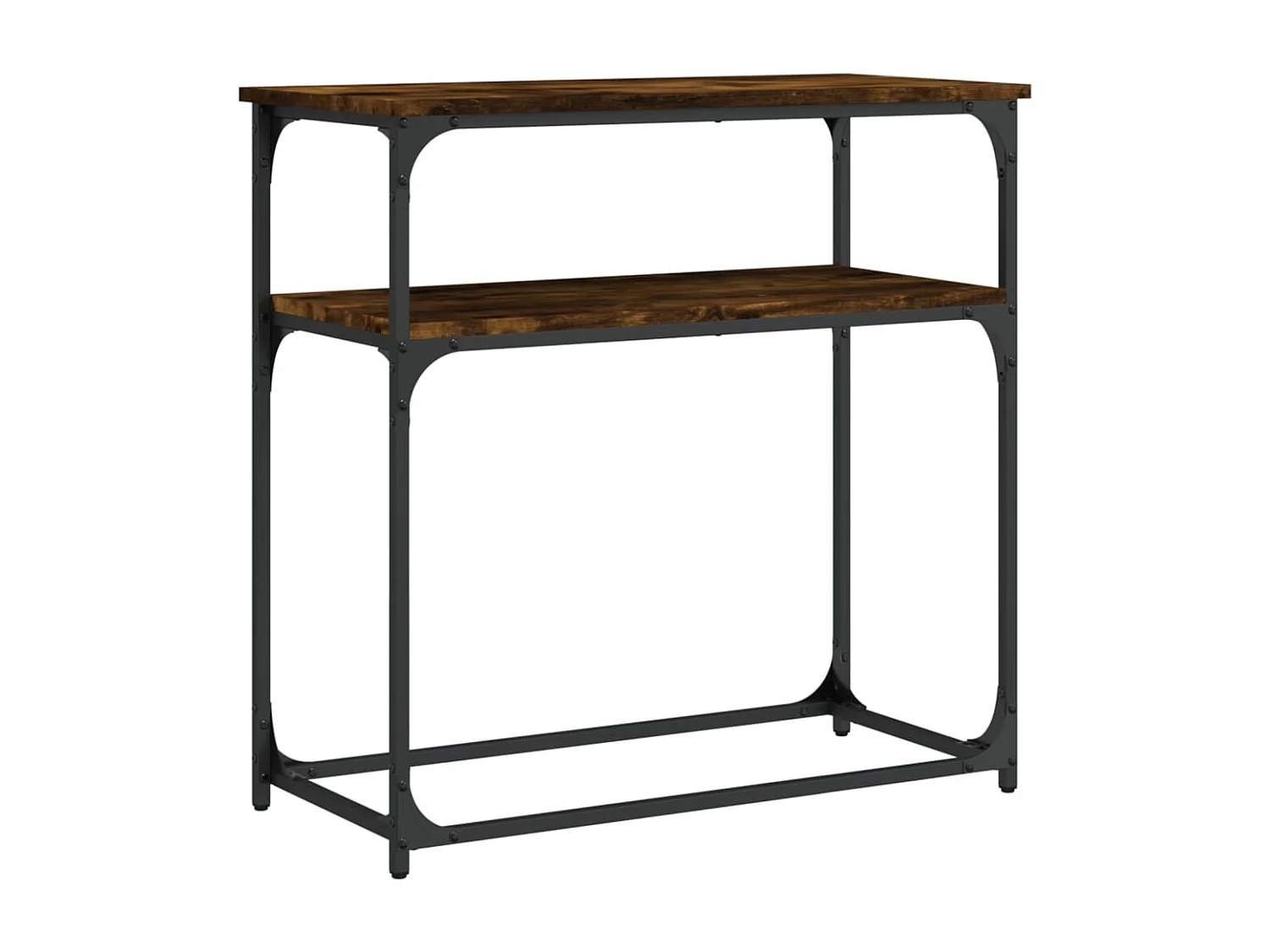 Table console chêne fumé 75x35,5x75 cm bois d'ingénierie