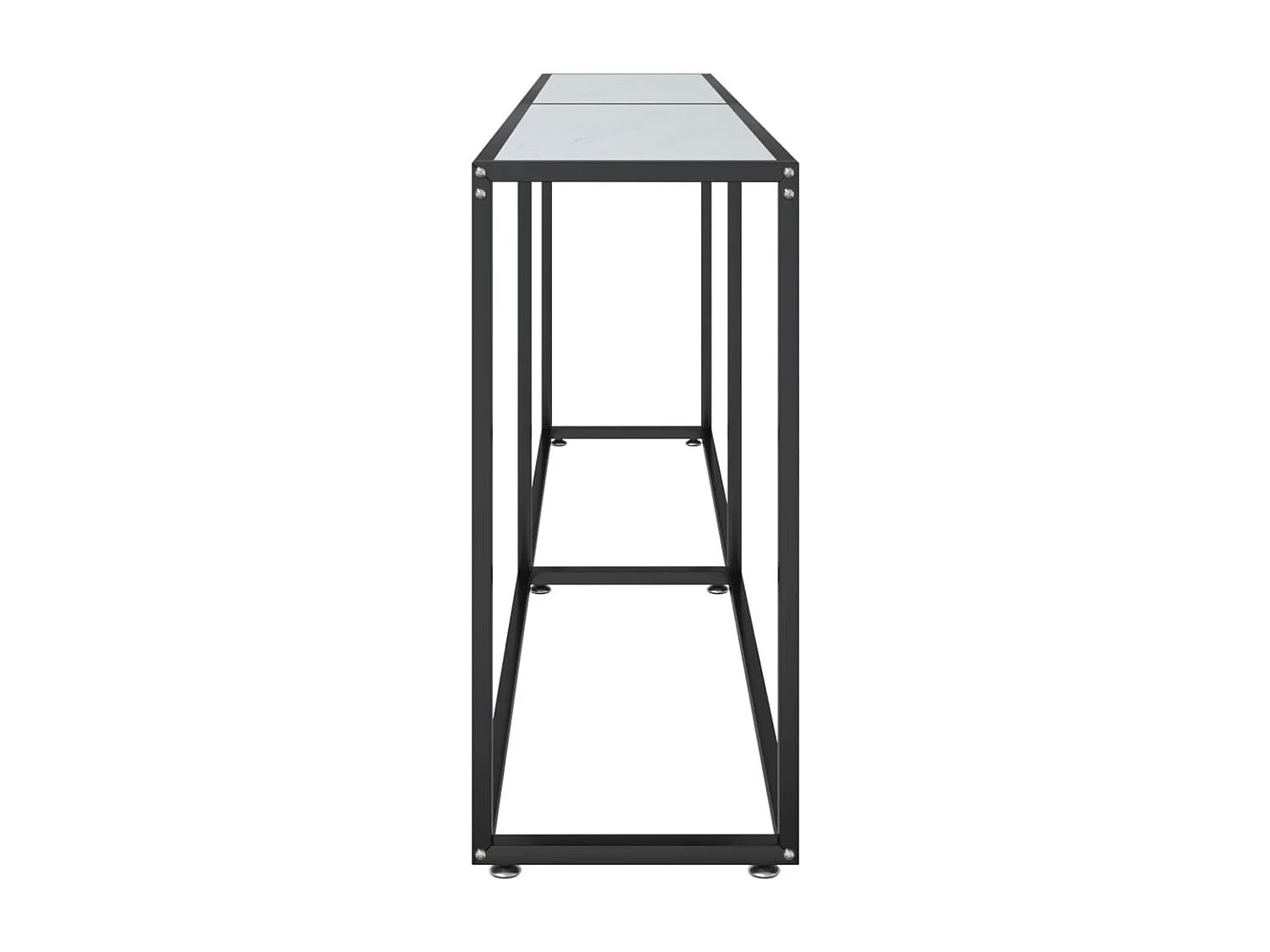 Table console Marbre blanc 220x35x75,5 cm Verre trempé