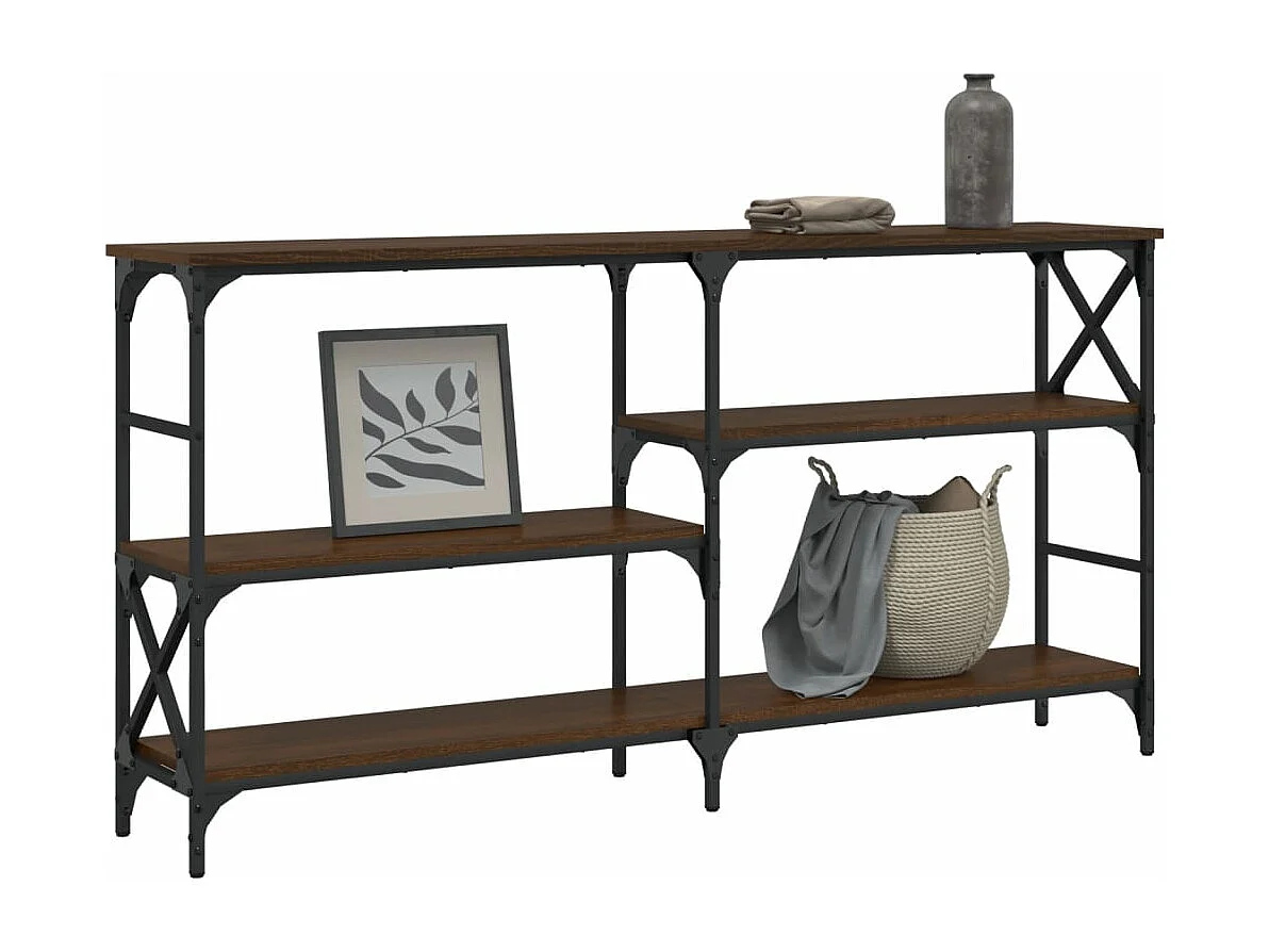 Mesa consola 150x29x76,5 cm derivados madeira carvalho castanho