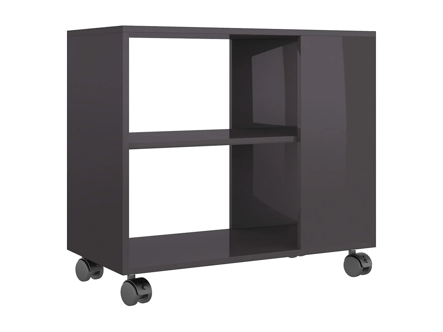 Table d'appoint Gris brillant 70x35x55 cm Bois d'ingénierie