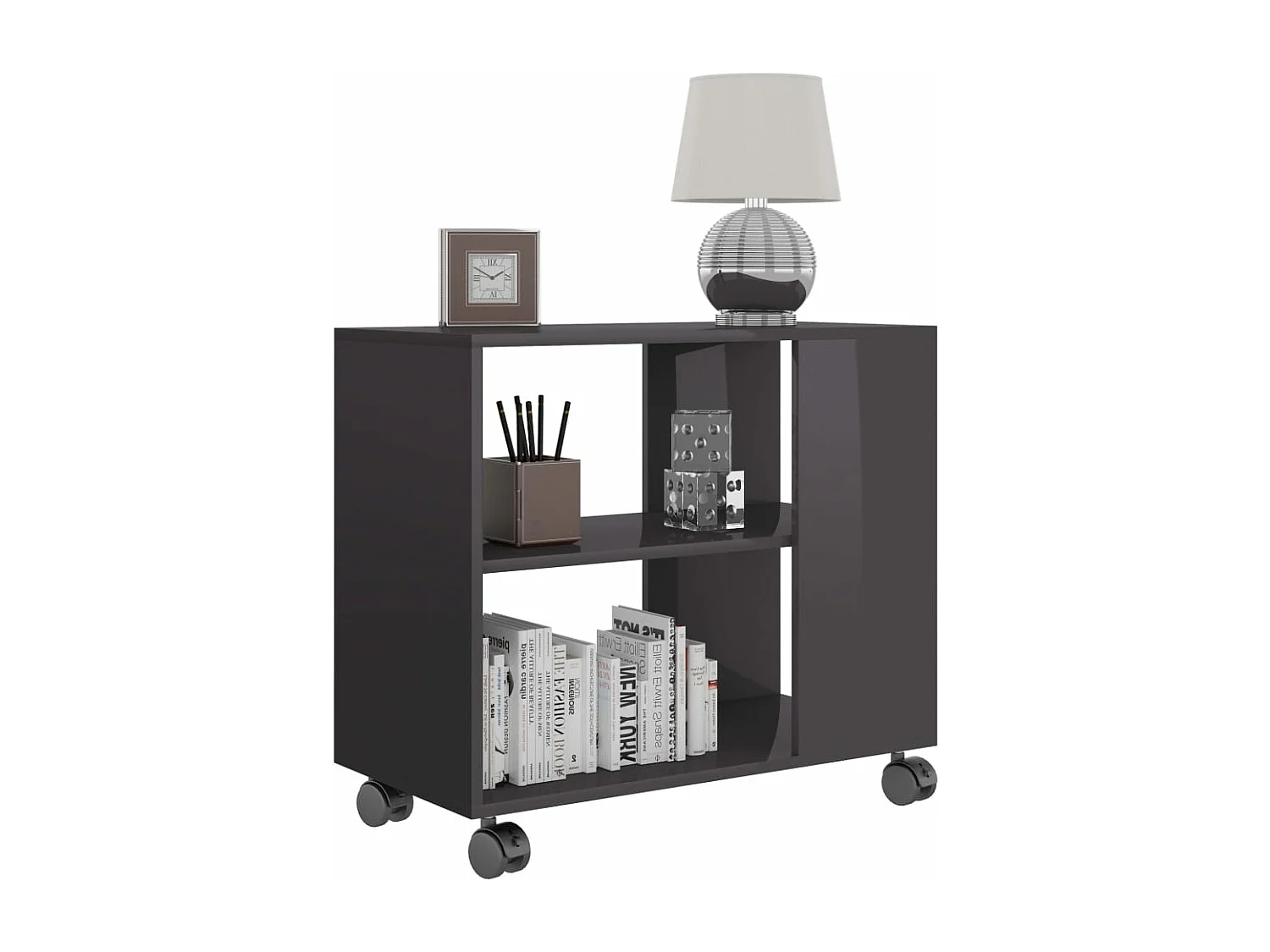 Table d'appoint Gris brillant 70x35x55 cm Bois d'ingénierie