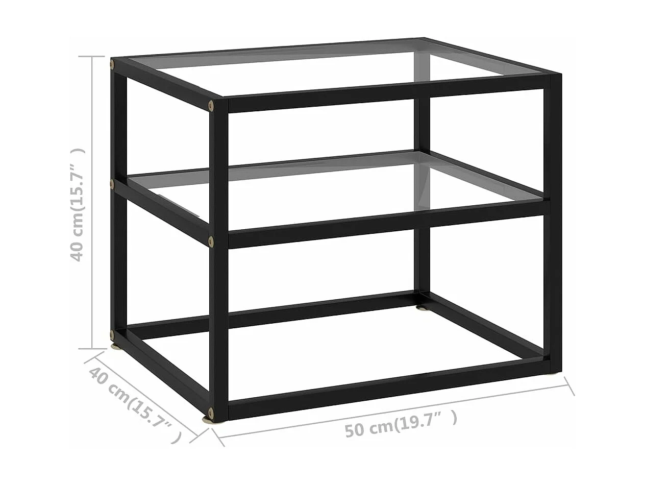 Mesa de consola transparente vidrio templado 50x40x40 cm