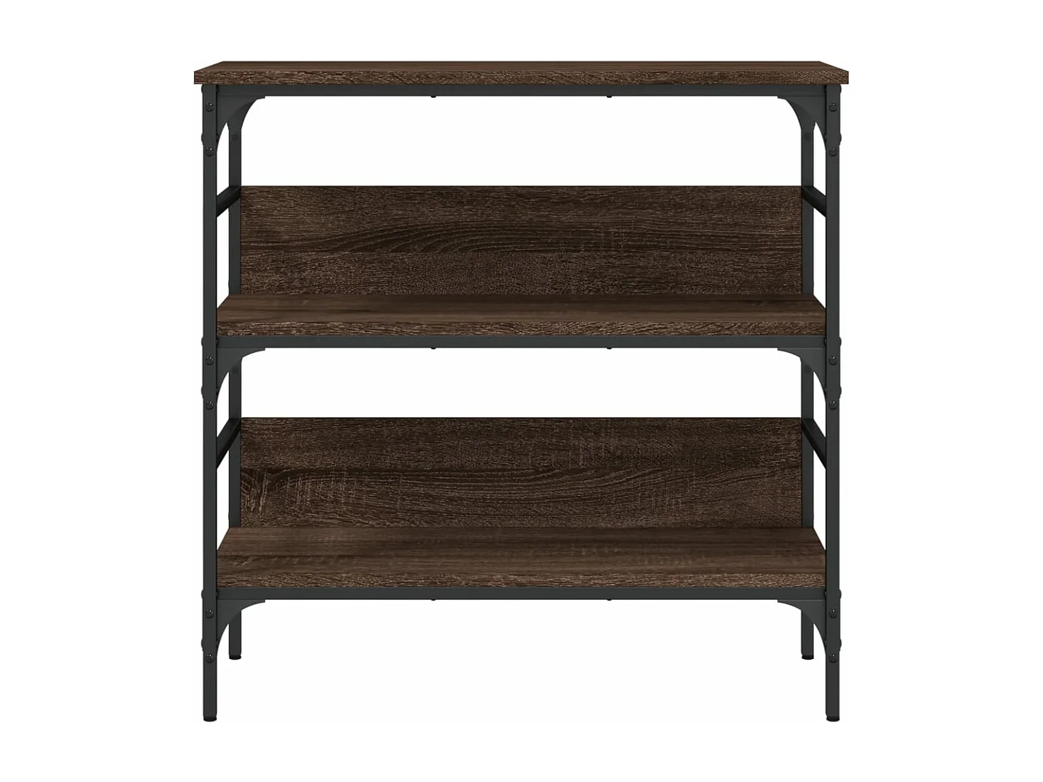 Mesa consola madera de ingeniería marrón roble 75x32x75 cm