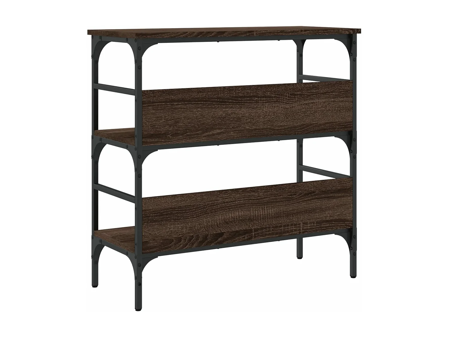 Mesa consola madera de ingeniería marrón roble 75x32x75 cm