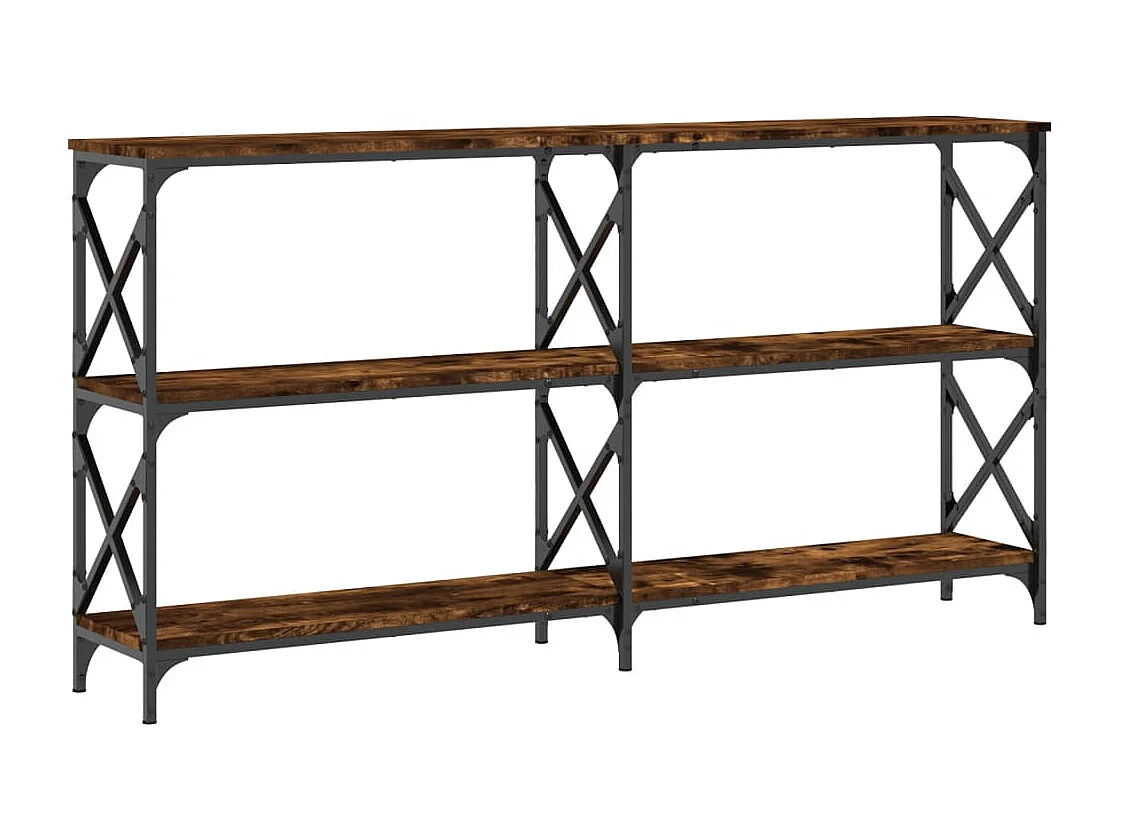 Mesa consola madera de ingeniería roble ahumado 156x28x80,5 cm
