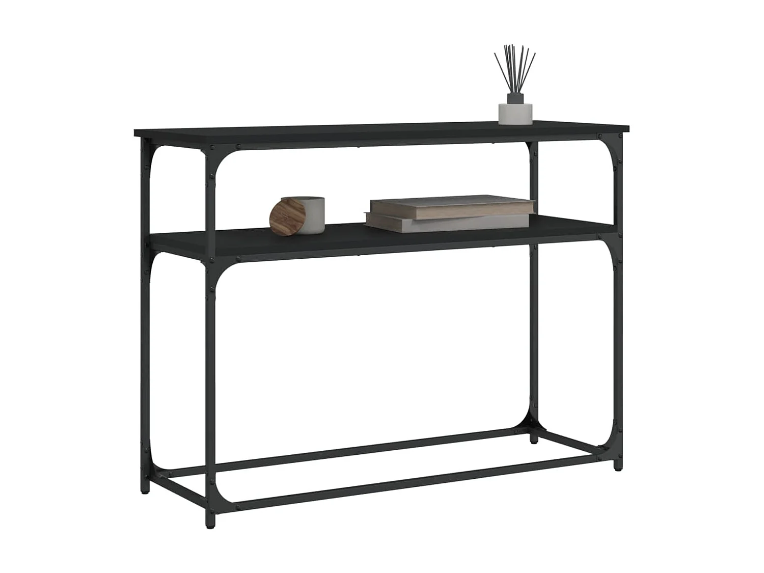 Table console noir 100x35,5x75 cm bois d'ingénierie