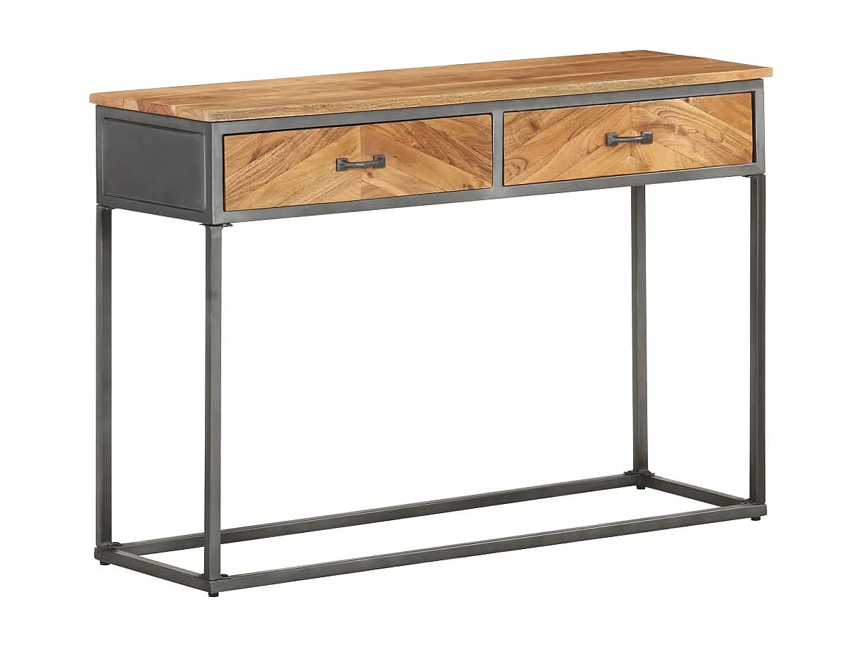 Mesa consola de madera maciza de acacia 110x35x75 cm