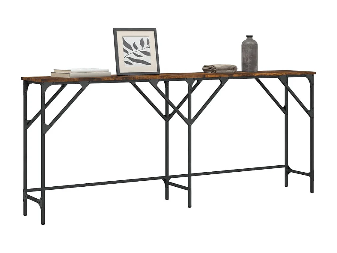 Wandtafel 180x29x75 cm bewerkt hout gerookt eikenkleurig