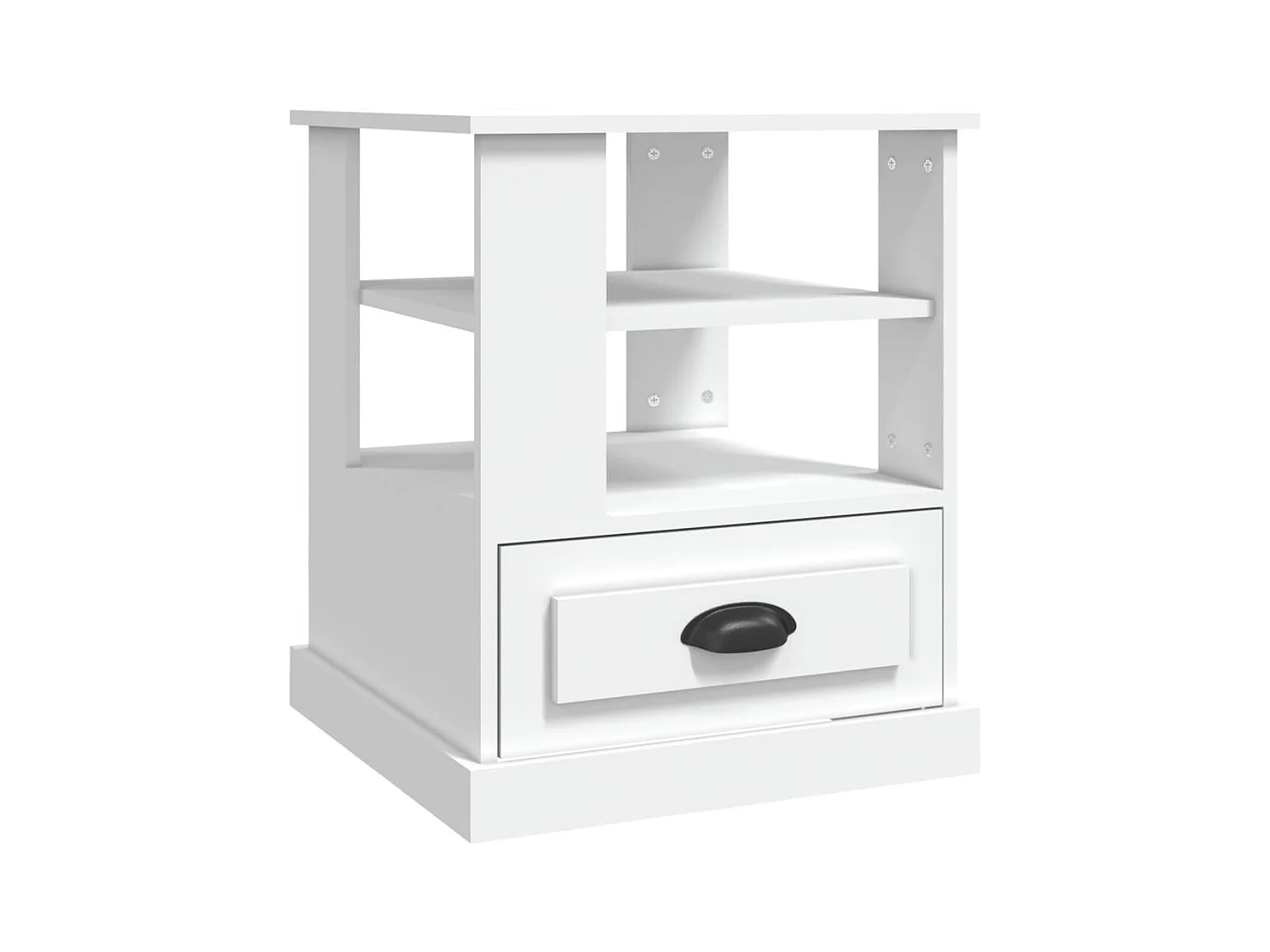 Table d'appoint blanc 50x50x60 cm bois d’ingénierie