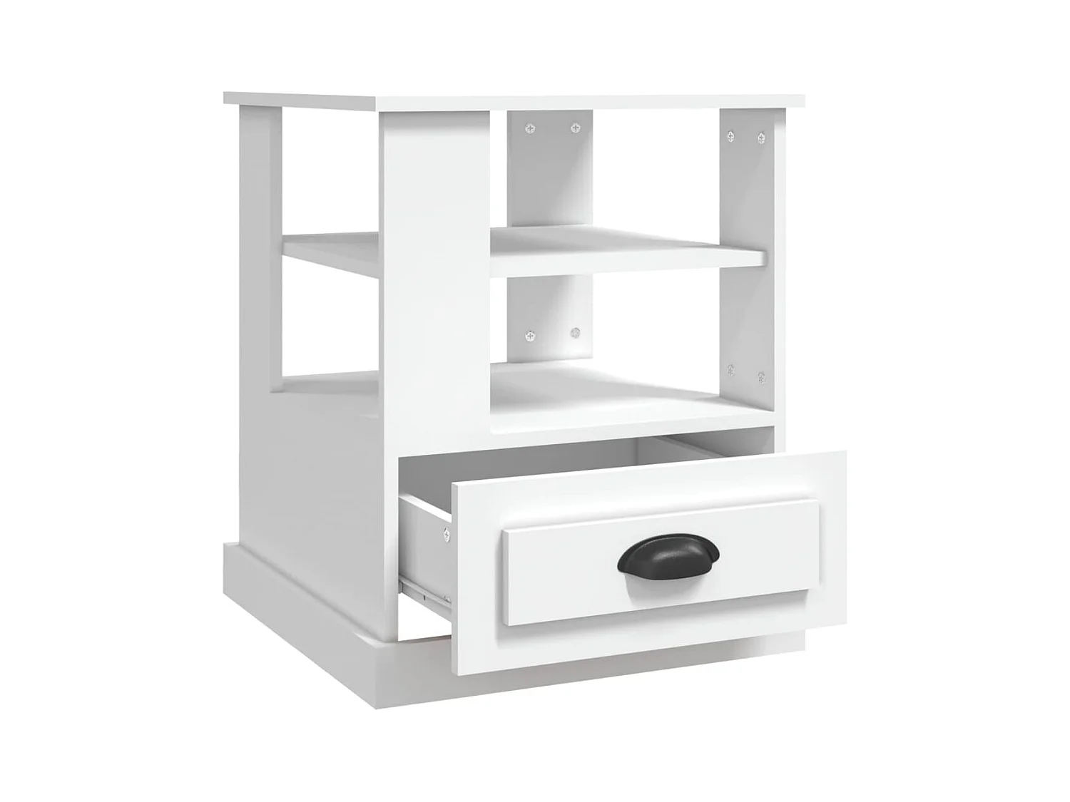 Table d'appoint blanc 50x50x60 cm bois d’ingénierie