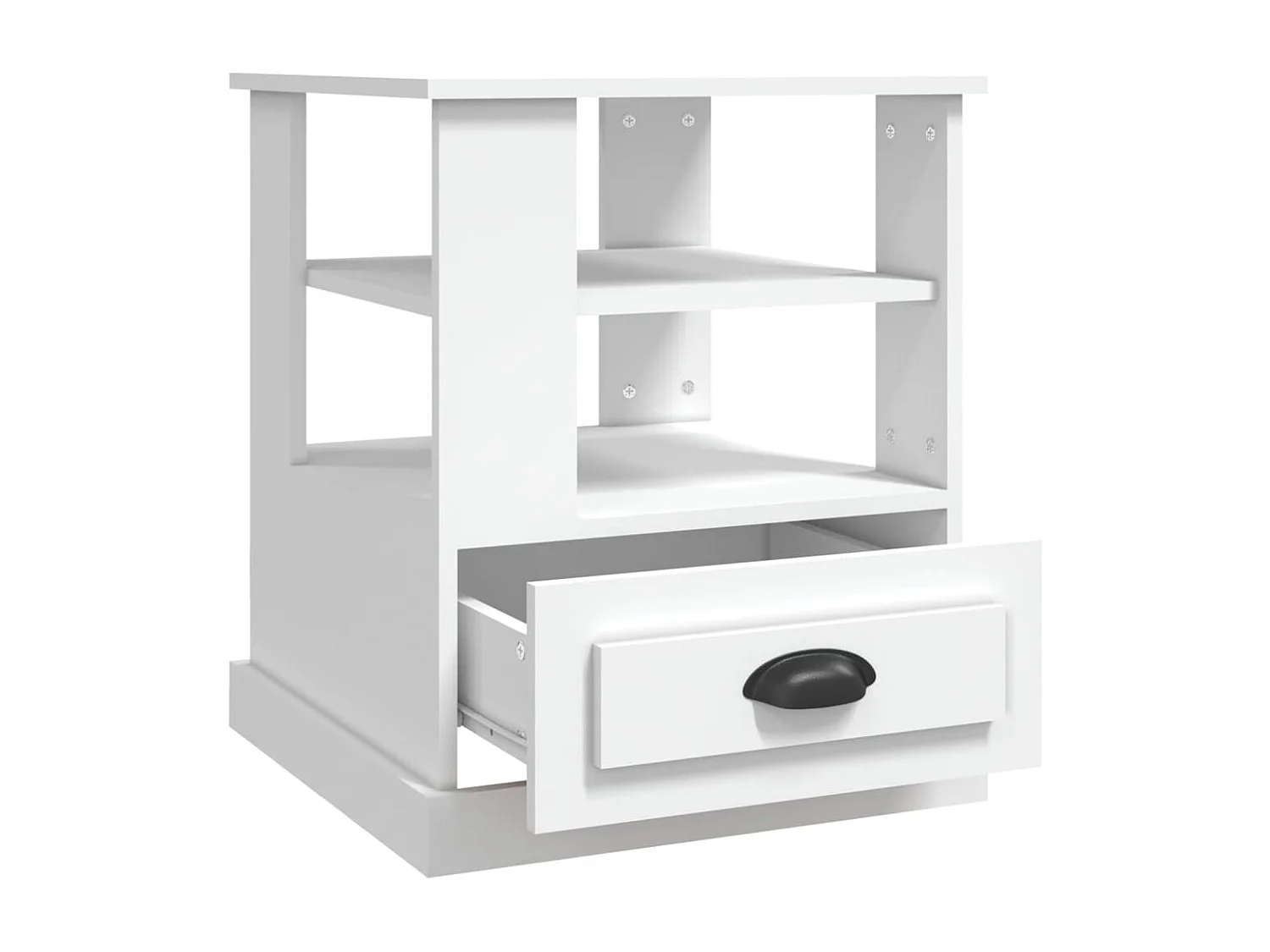 Table d'appoint blanc 50x50x60 cm bois d’ingénierie