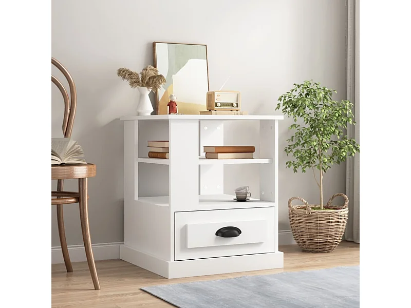 Mesa de apoio 50x50x60 cm derivados de madeira branco