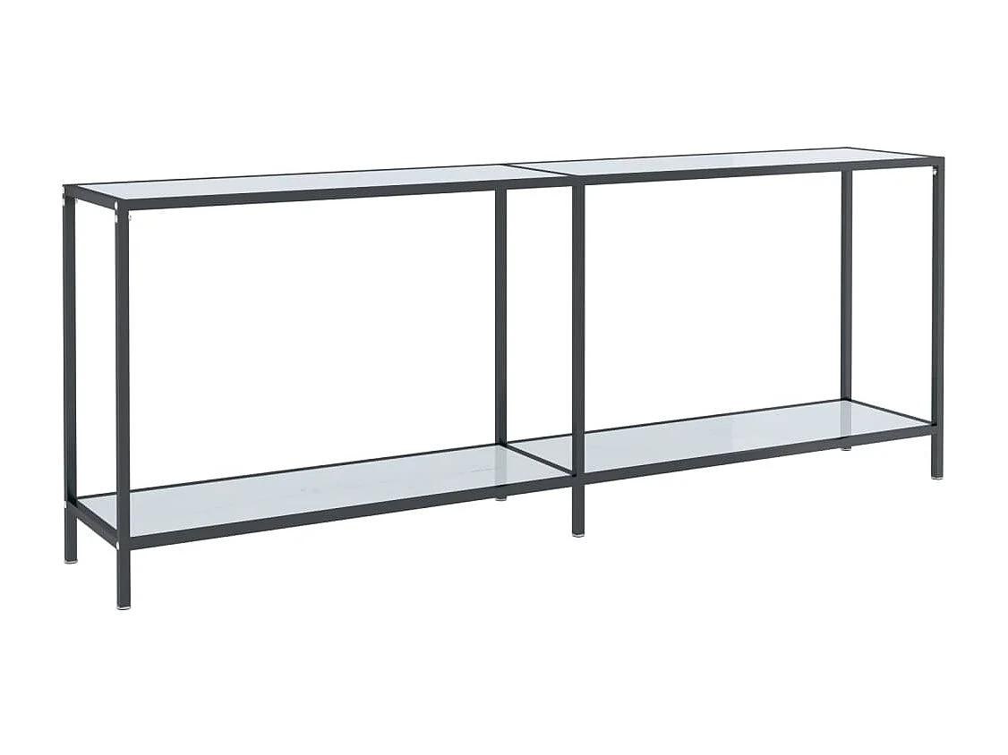 Wandtafel 200x35x75,5 cm gehard glas wit