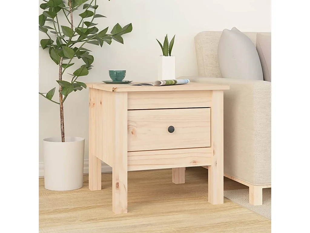 Table d'appoint 40x40x39 cm Bois massif de pin