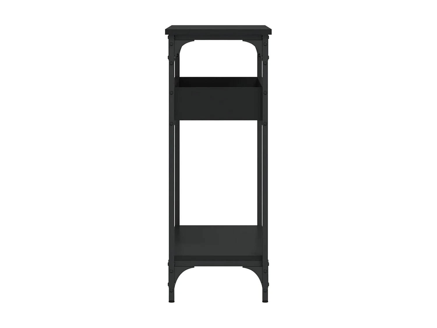 Table console avec étagère noir 75x29x75 cm bois d'ingénierie