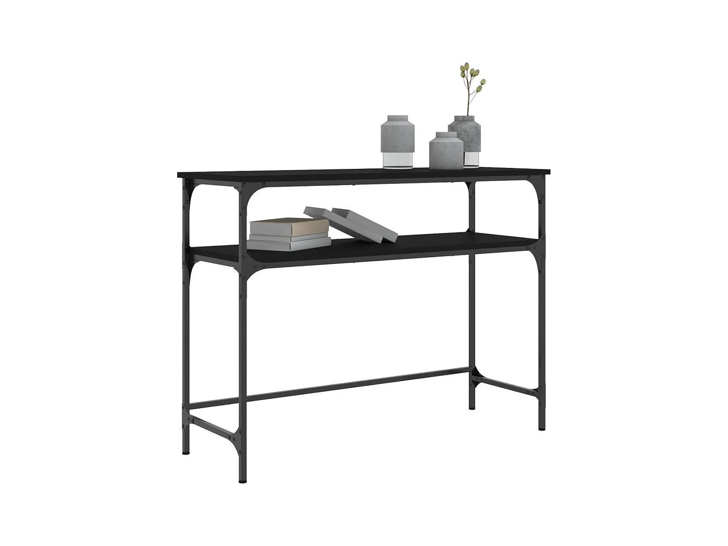 Table console noir 100x35,5x75 cm bois d'ingénierie