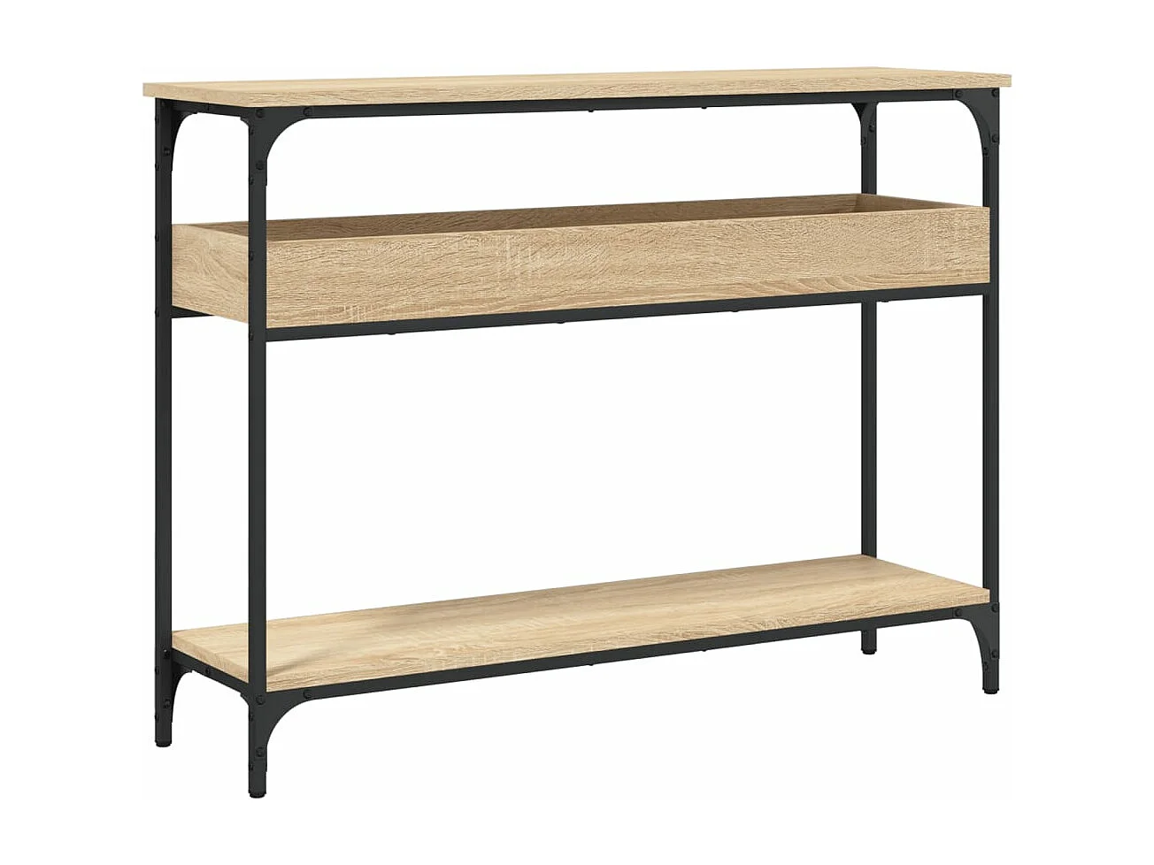 Table console avec étagère chêne sonoma 100x29x75 cm
