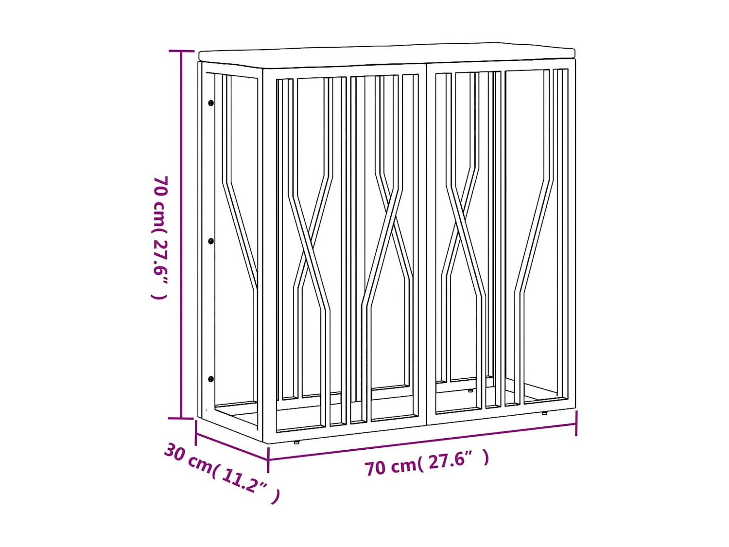 Mesa consola acero inoxidable y madera maciza reciclada dorada
