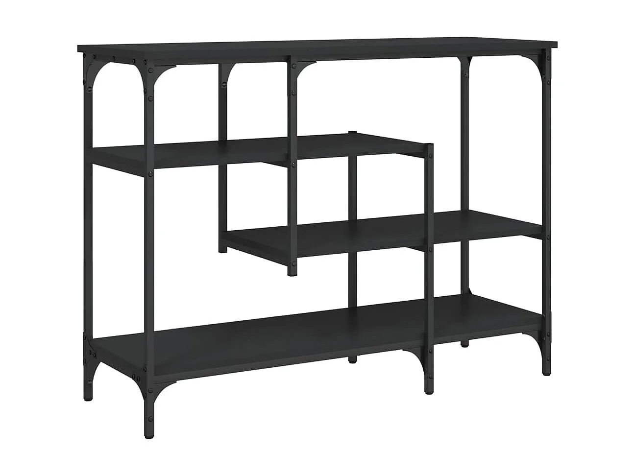 Wandtafel met schappen 100x35x75 cm zwart