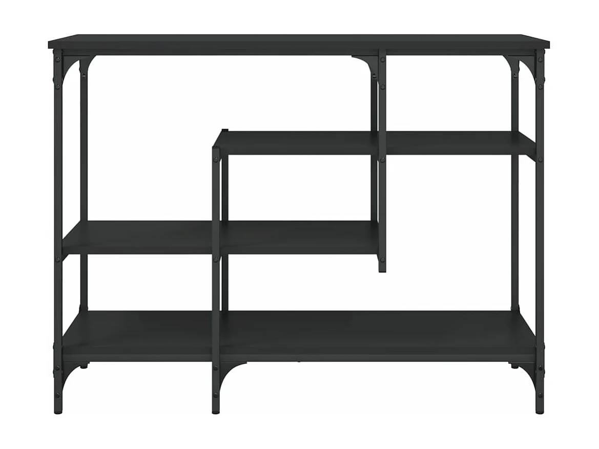 Table console avec étagères noir 100x35x75 cm