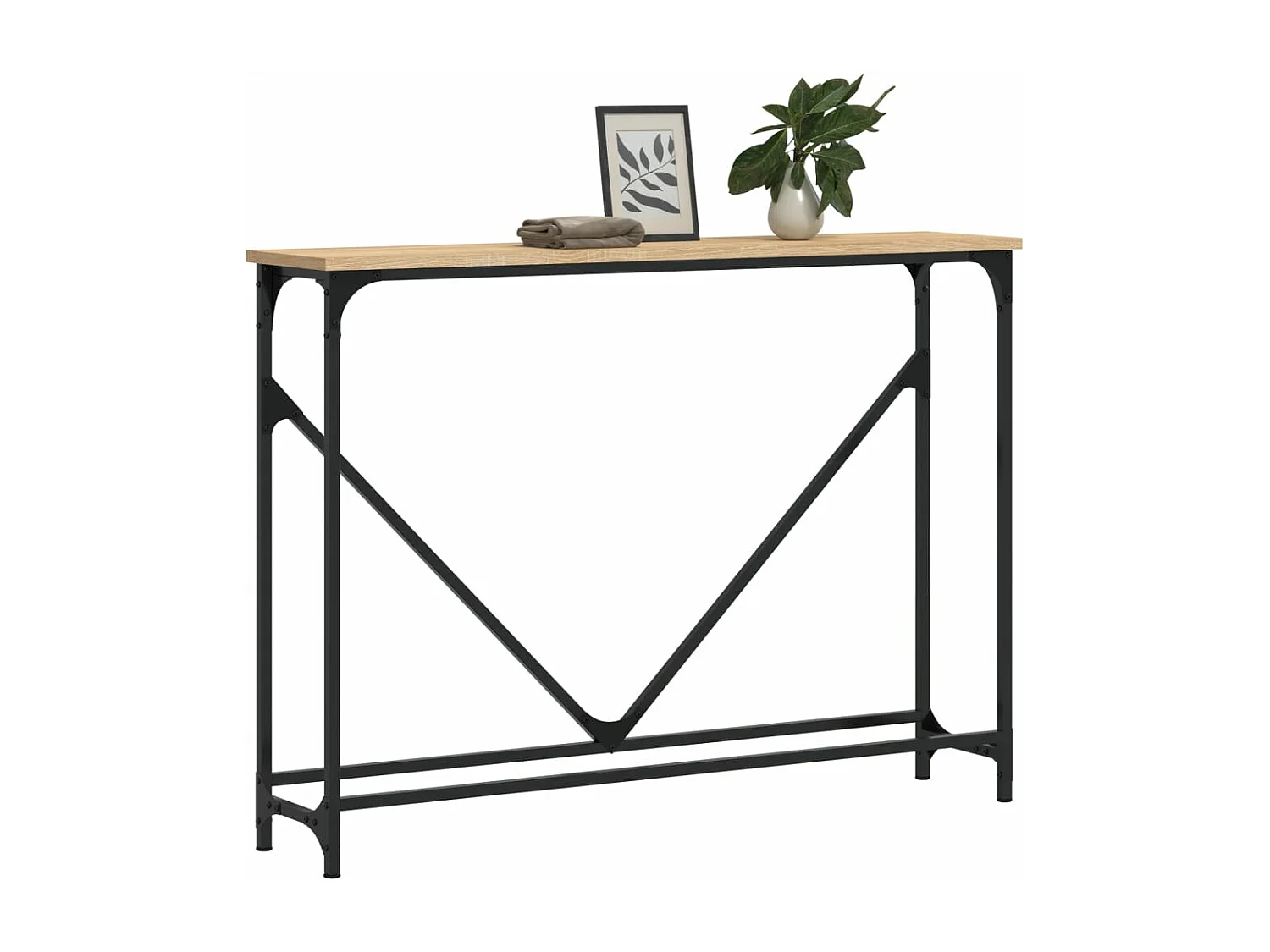 Table console chêne sonoma 102x22,5x75 cm bois d'ingénierie