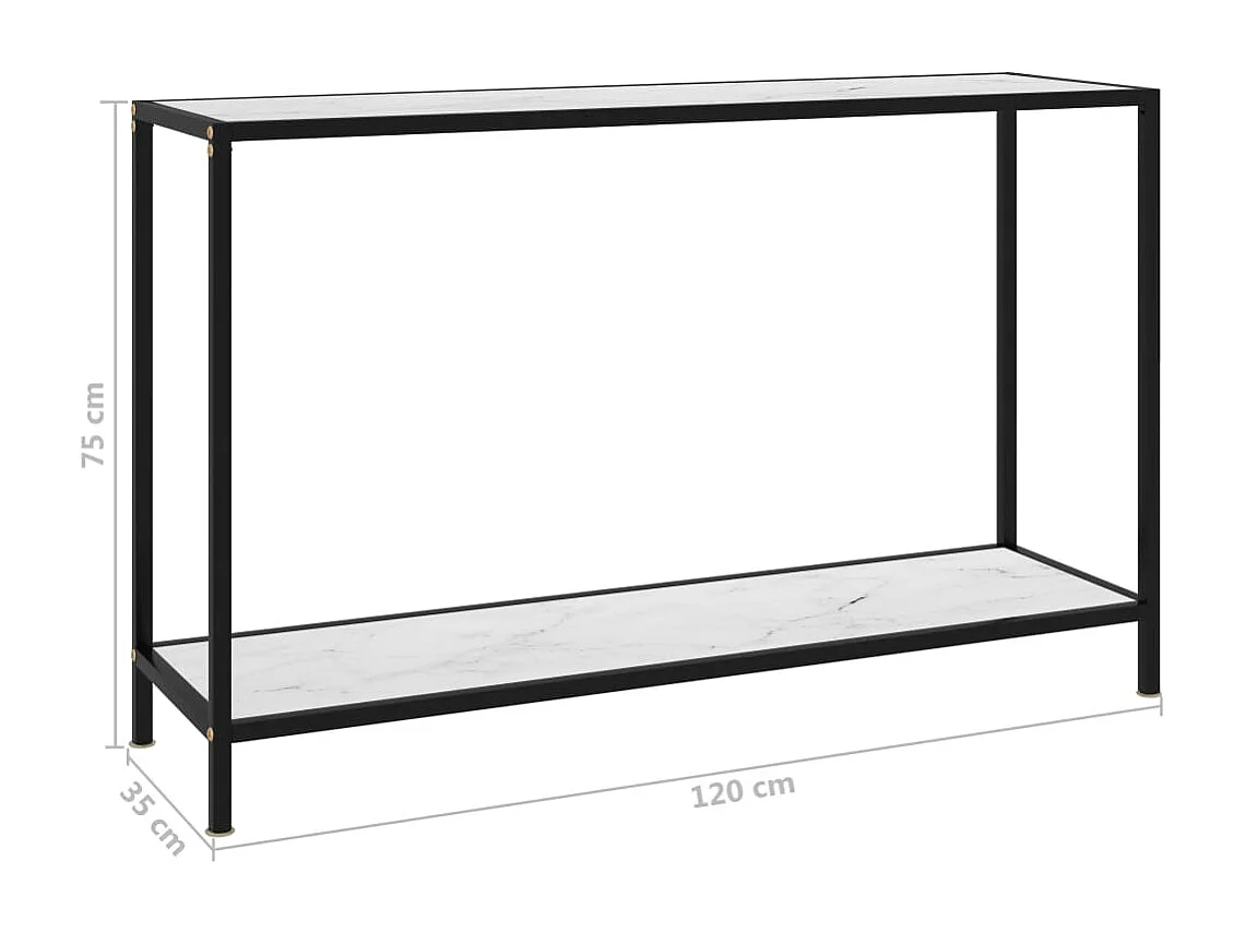 Wandtafel 120x35x75 cm gehard glas wit
