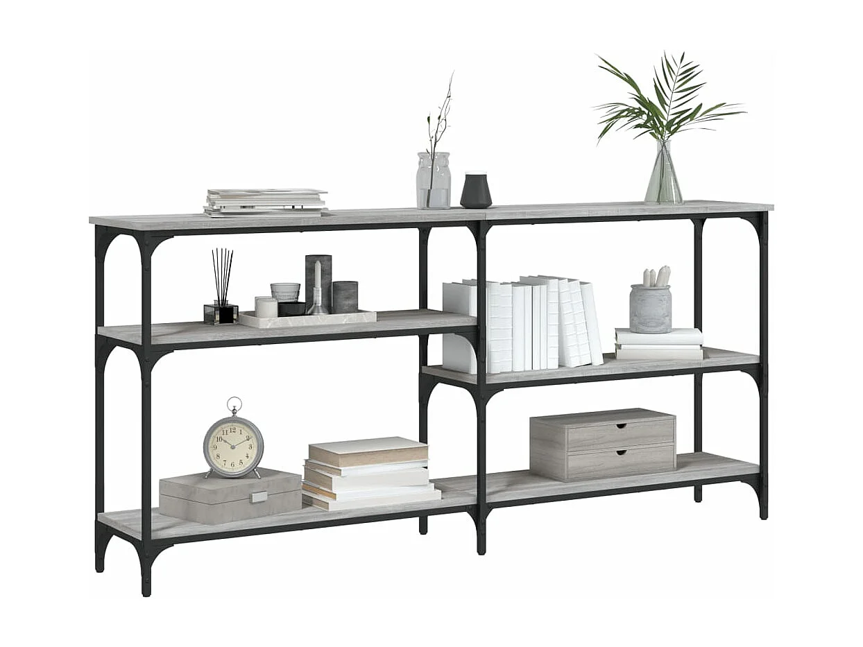 Table console sonoma gris 160x29x75 cm bois d'ingénierie