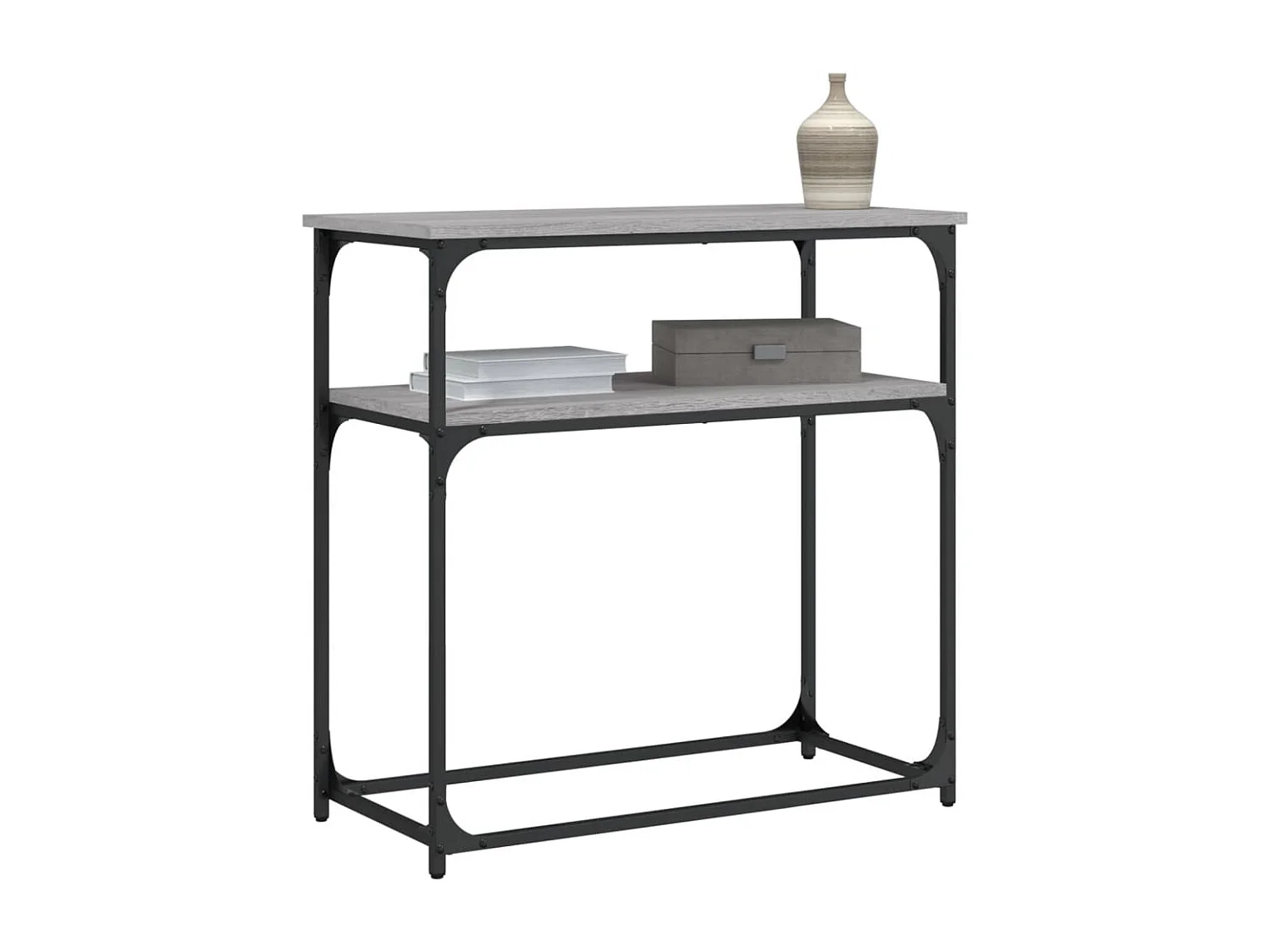 Mesa consola 75x35,5x75 cm derivados de madeira cinzento sonoma