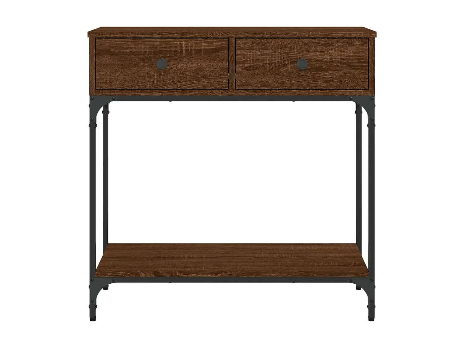 Mesa consola 75x34,5x75 cm derivados madeira carvalho castanho