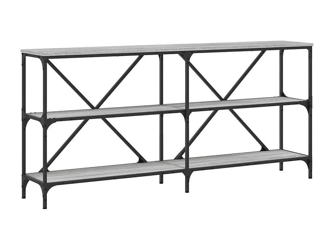Wandtafel 160x30x75 cm bewerkt hout en ijzer grijs sonoma eiken