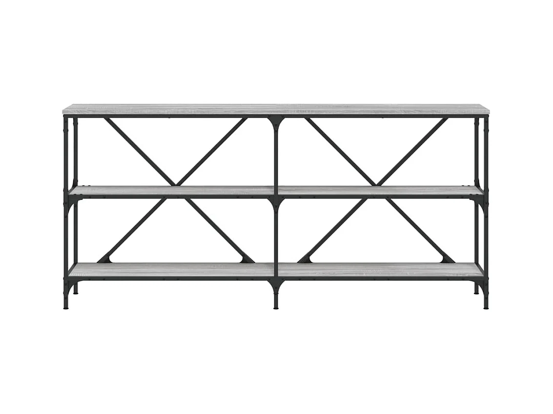 Table console sonoma gris 160x30x75 cm bois d'ingénierie et fer