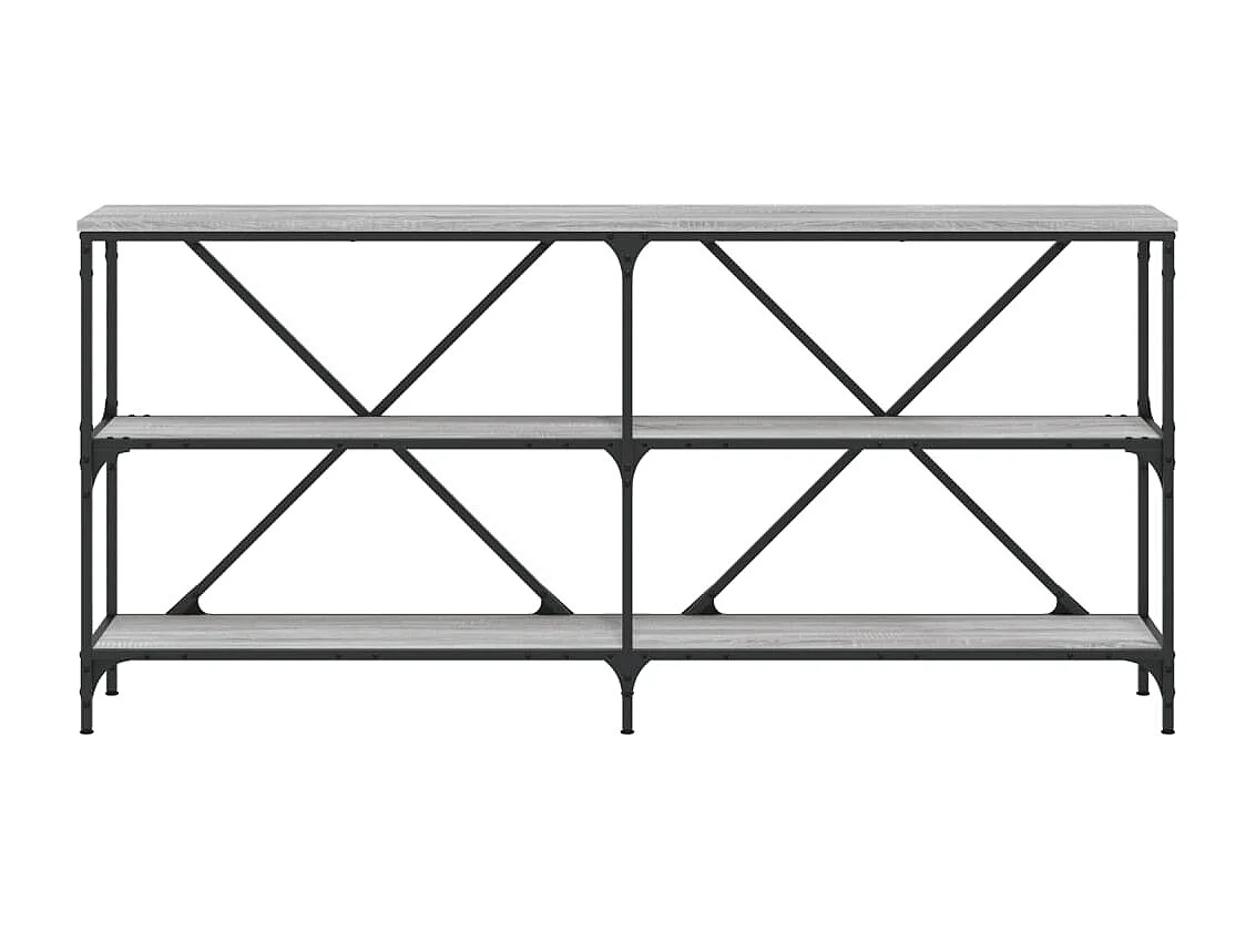 Table console sonoma gris 160x30x75 cm bois d'ingénierie et fer