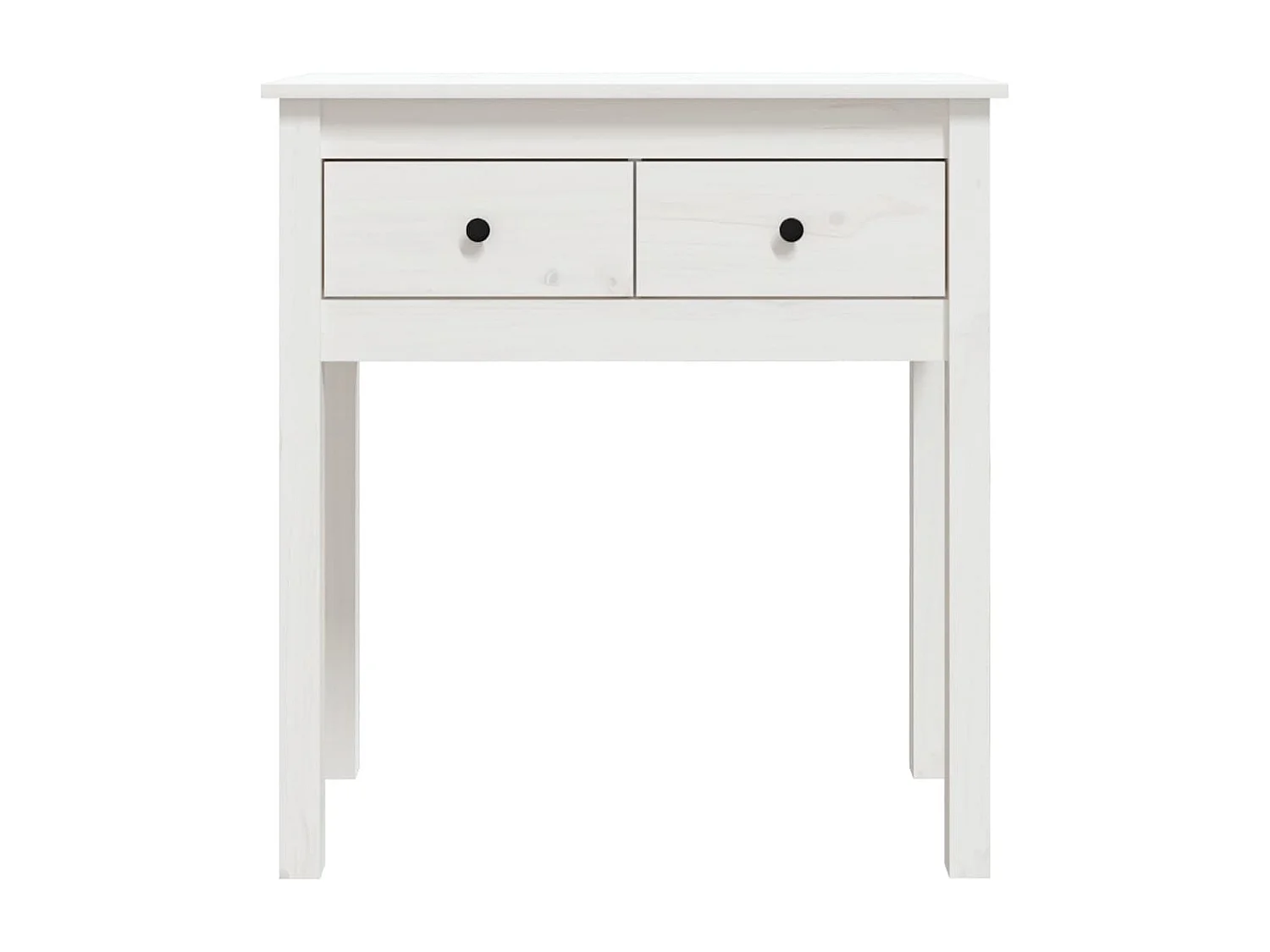 Table console Blanc 70x35x75 cm Bois massif de pin