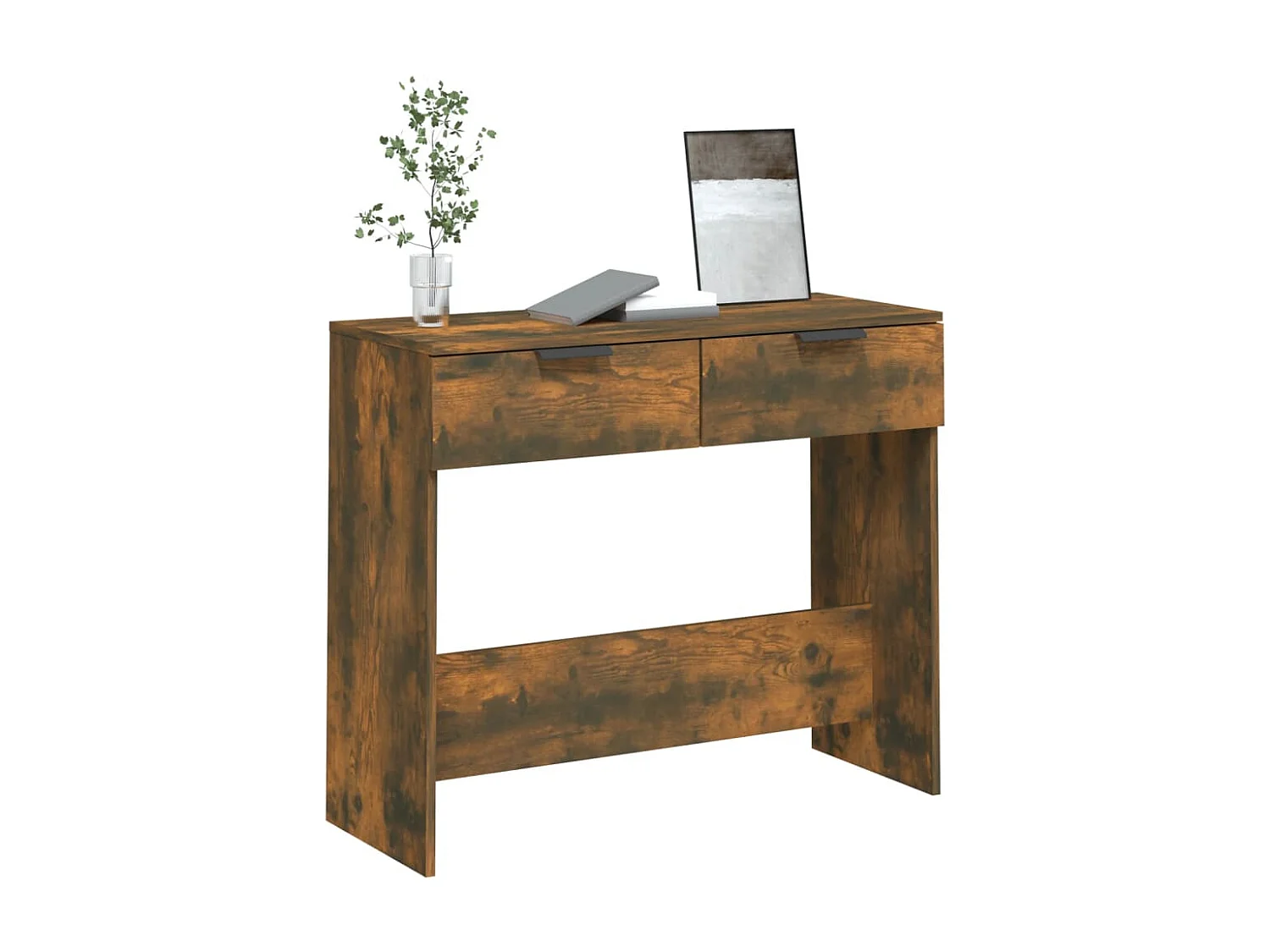 Wandtafel 90x36x75 cm bewerkt hout gerookt eikenkleurig