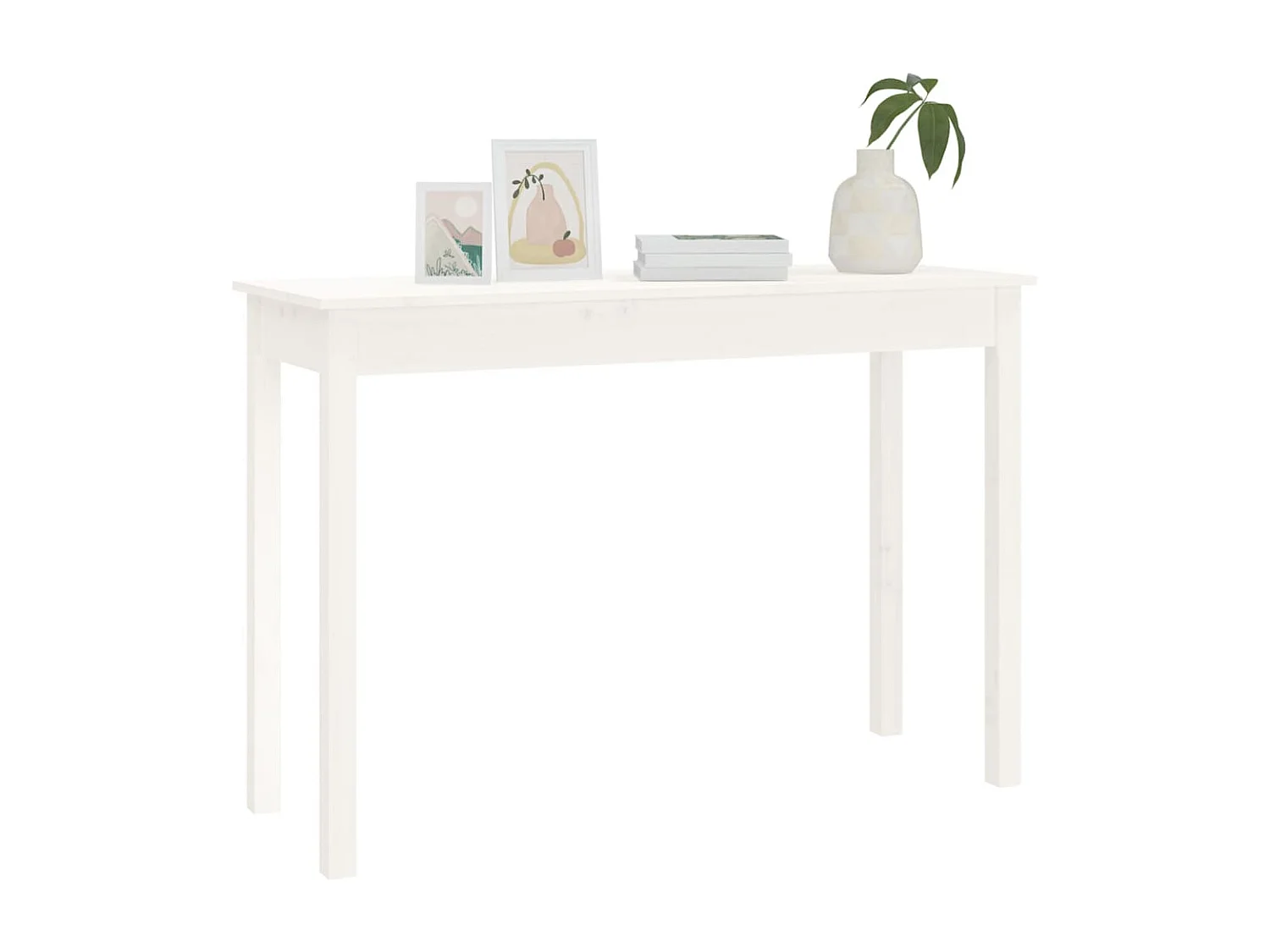 Table console Blanc 110x40x75 cm Bois massif de pin