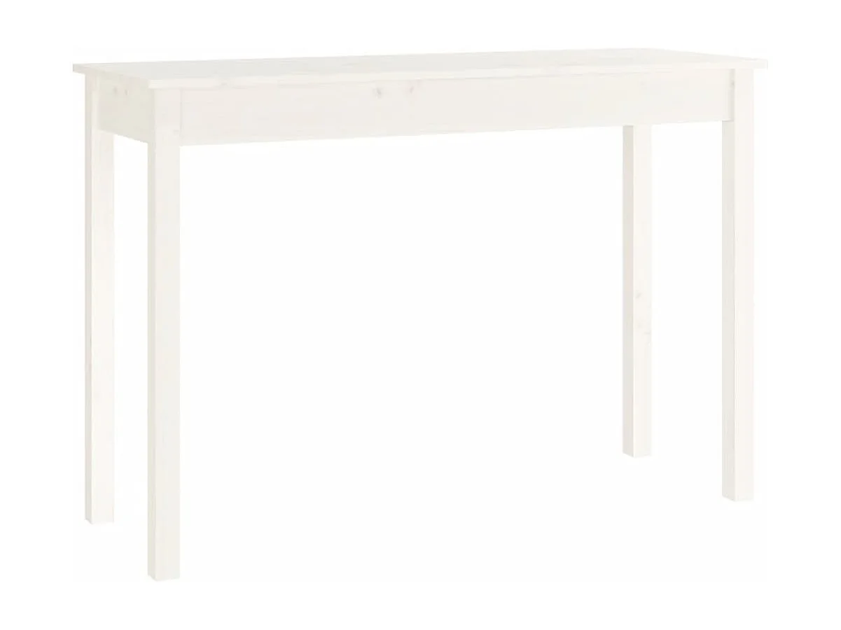 Mesa consola de madera maciza de pino blanco 110x40x75 cm