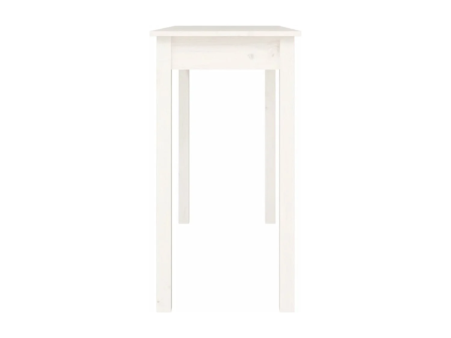 Mesa consola de madera maciza de pino blanco 110x40x75 cm
