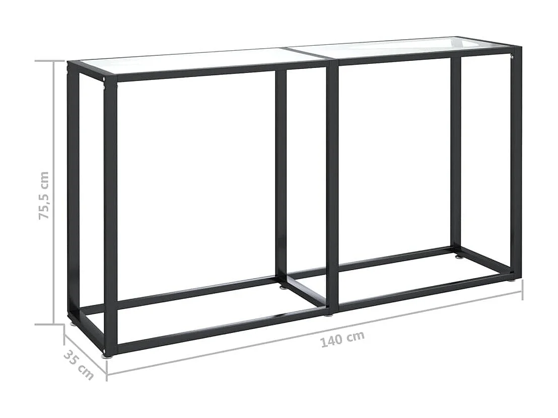 Table console Transparent 140x35x75,5 cm Verre trempé