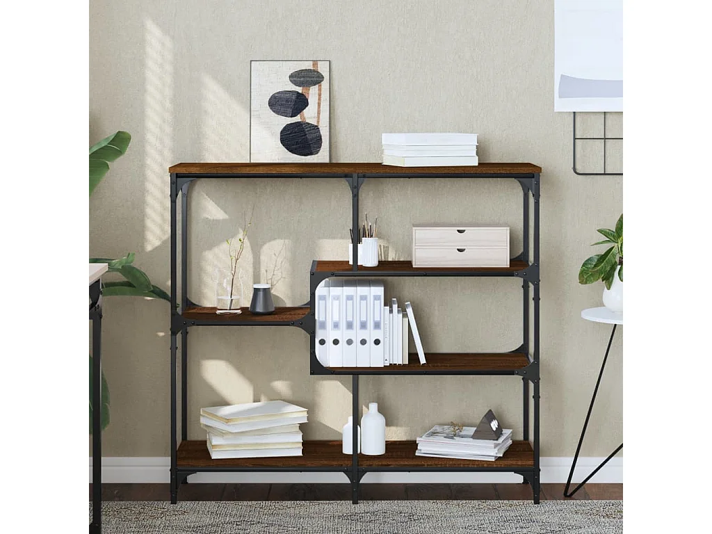 Mesa consola 103x32x95 cm derivados madeira carvalho castanho