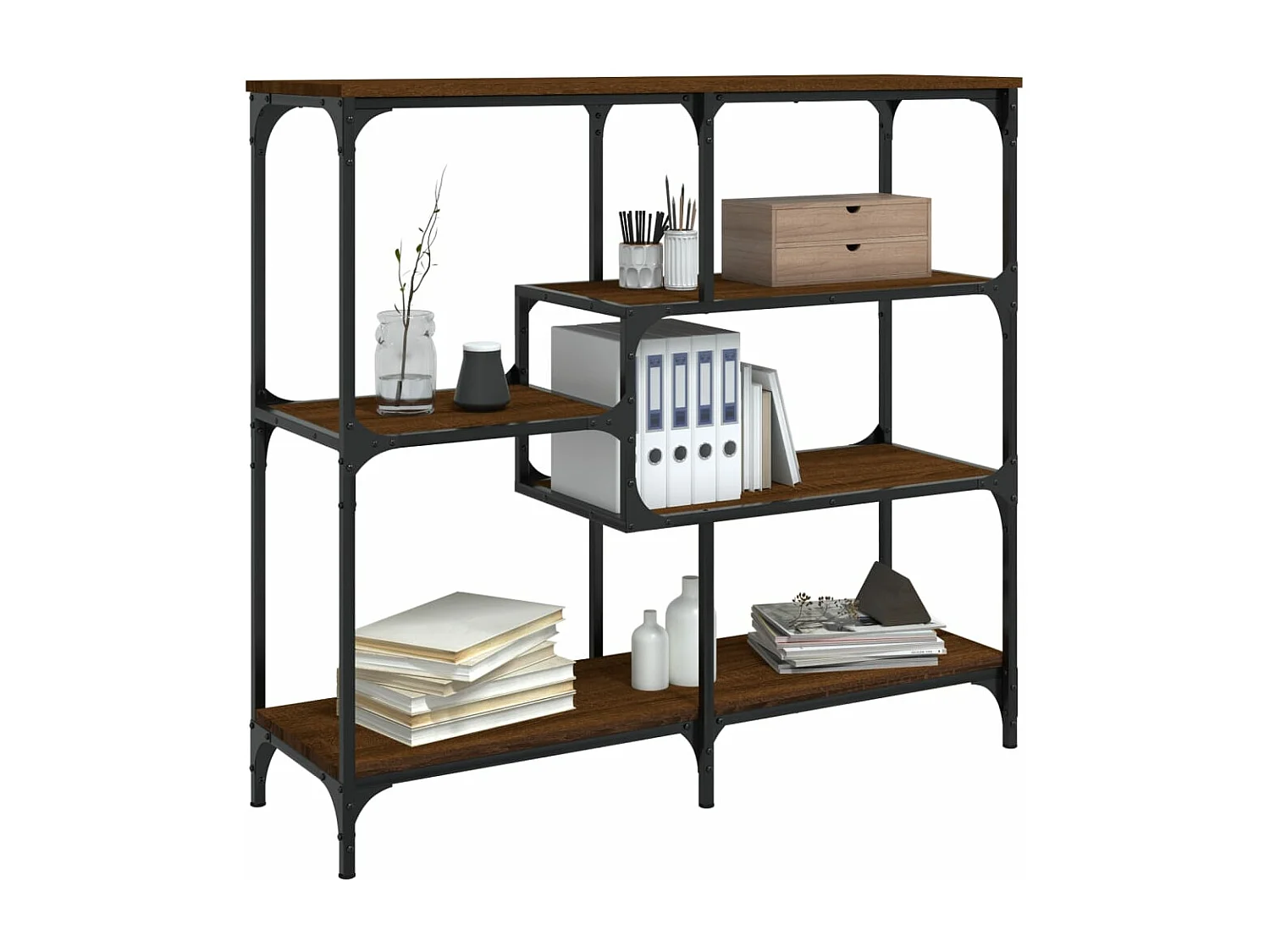 Mesa consola 103x32x95 cm derivados madeira carvalho castanho