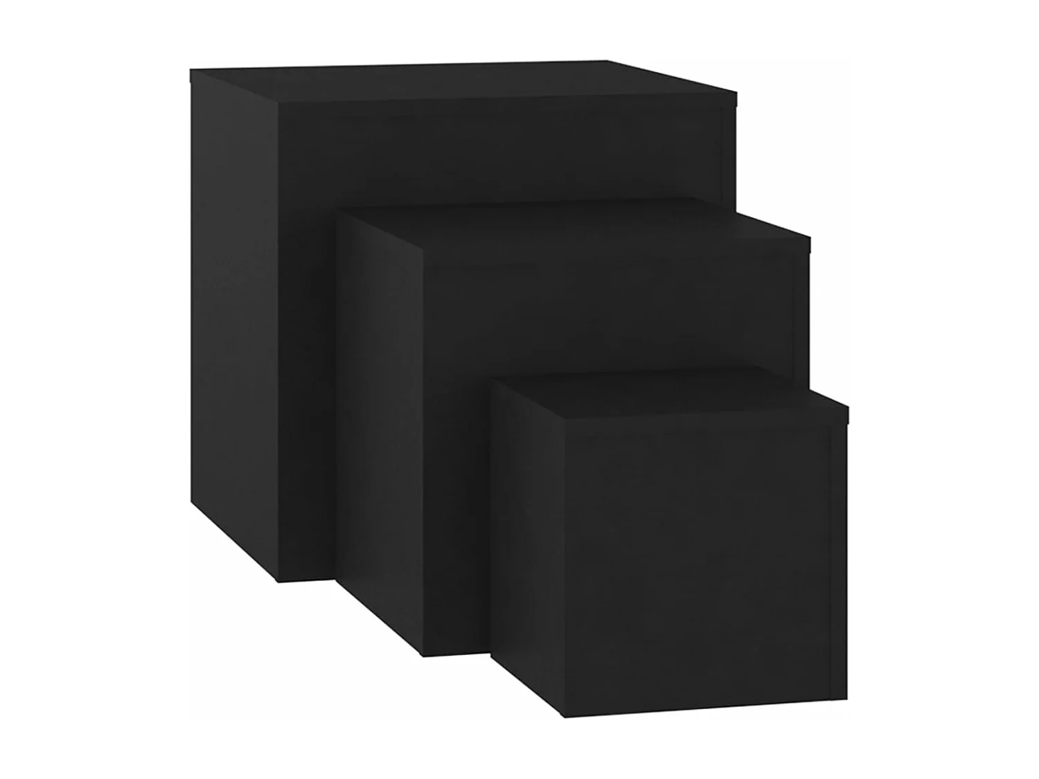 Tables d'appoint 3 pièces Noir Aggloméré