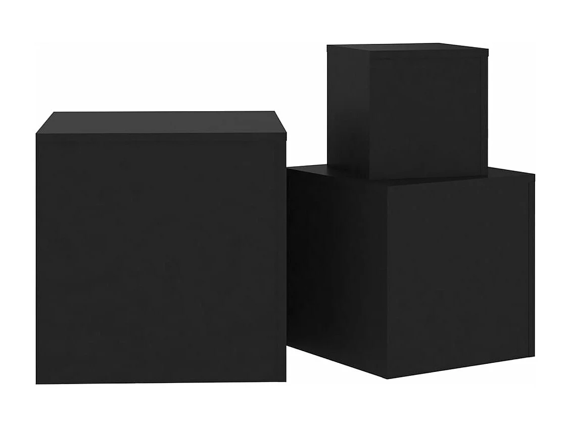 Tables d'appoint 3 pièces Noir Aggloméré