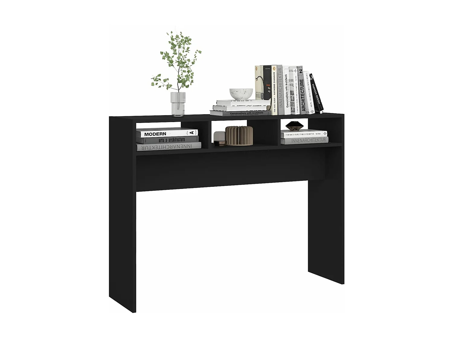 Table console Noir 105x30x80 cm Aggloméré